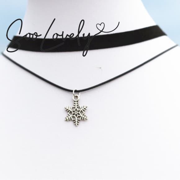 snowflake velvet choker necklace